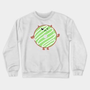 Avocado Donut-Shaped Cat with White Chocolate Drzzle Crewneck Sweatshirt